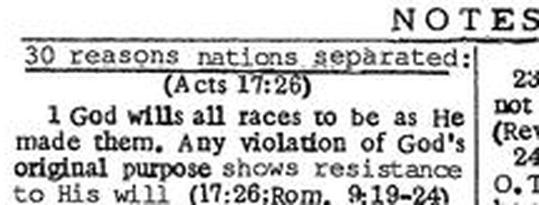 The heading of the same note in the revised printing, reading thirty reasons nations separated