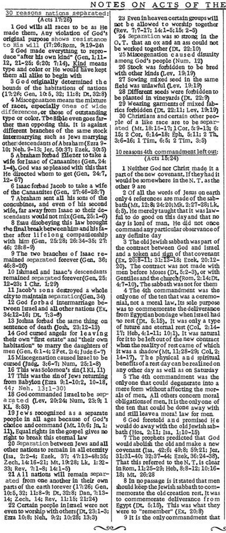 The full reworded note on New Testament page 159 in the revised printing, showing all thirty reasons